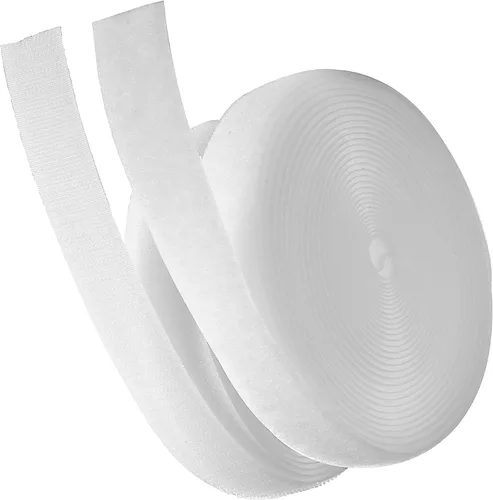 Vista 53 de Cinta de velcro beige de nailon de 1 pulgada de ancho, no adhesiva, 5 yardas de longitud, juego de cierres de cinta entrelazada para bolsos, ropa