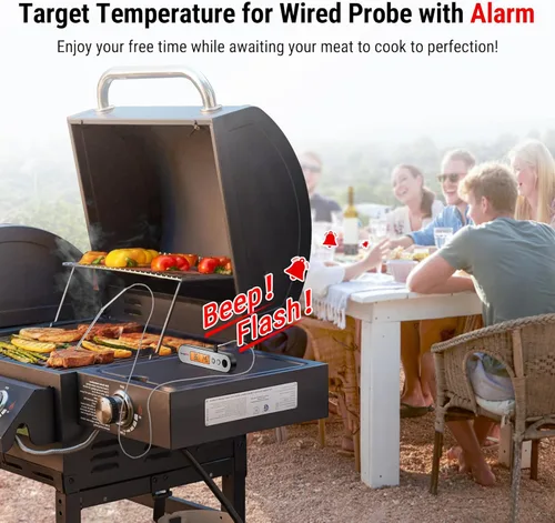 Vista 5 de TempPro TP610W - Termómetro recargable de lectura instantánea para cocinar, termómetro digital de acero inoxidable para carne, con alarma