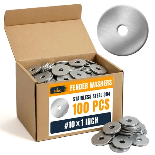 Vista 10 de 20 piezas arandelas planas de guardabarros de acero inoxidable de 1/2" x 2" para pernos y tornillos, herrajes de acero inoxidable 304