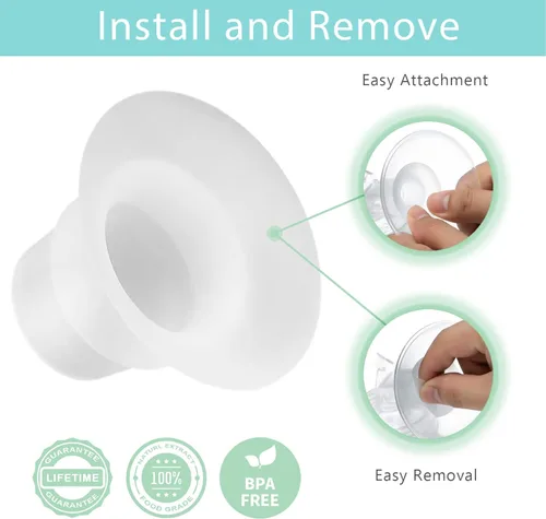 Vista 5 de MompMuir Insertos de brida de silicona de 0.630 in compatibles con Elvie Stride Lansinoh Medela para Spectra Insert Willow go TSRETE Momcozy S9 S12