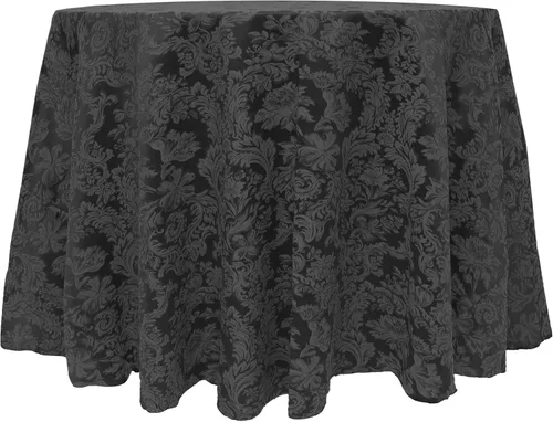 Vista 17 de ULTIMATE TEXTILE Miranda - Mantel redondo de damasco de 90 pulgadas, color gris peltre