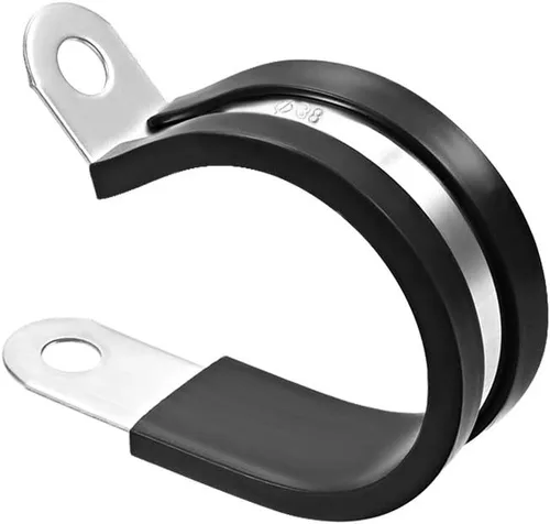 Vista 17 de UXCELL Abrazadera aislada acolchada de goma de acero inoxidable de 1/4 "(6 mm) - Abrazadera de metal en forma de R, 5 piezas
