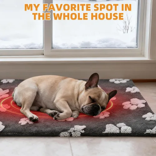 Vista 7 de Almohadilla térmica de parto para cachorros, almohadilla térmica para perros con interruptor de termostato inteligente mejorado, alfombrilla cálida