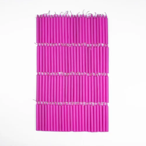 Vista 17 de Juego de 20 velas cónicas de color sólido, velas de cera de parafina sin goteo de 4 pulgadas con mecha de algodón, ideal para bodas, shabat