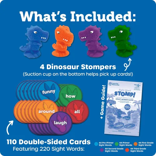 Vista 6 de Learning Resources Sight Word Stomp! - Juguetes del alfabeto, tarjetas flash fonéticas, juegos de mesa para el aula, escuela en casa ABC