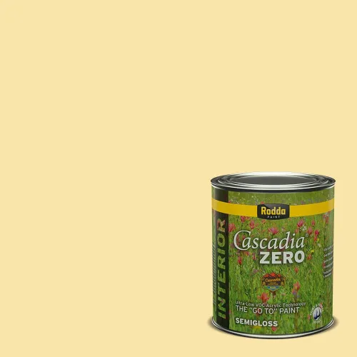 Vista 102 de Rodda Paint CASCADIA ZERO - Pintura e imprimación semibrillante para interiores en uno, cuarto de galón, bizcocho de limón