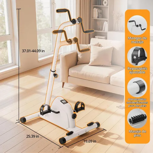 Vista 2 de Ejercitador de pádel, mini bicicleta estática para ciclismo de piernas y brazos, ejercicio de calentamiento