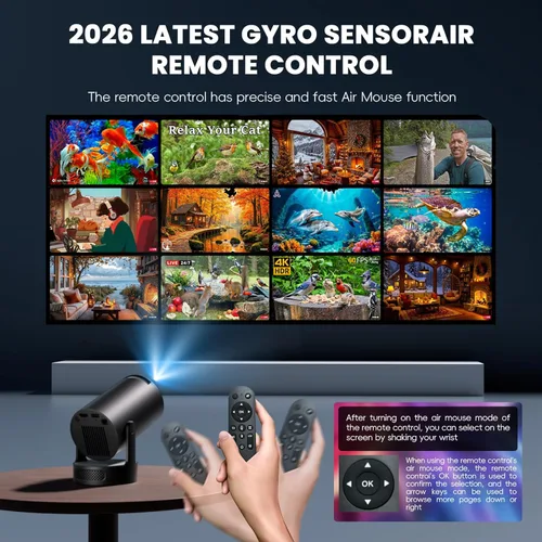 Vista 7 de [Aplicaciones integradas y actualizadas en 2026] Mini proyector con WiFi 6 y Bluetooth 5.4 compatible con 4K 1080P Auto Keystone Proyector giratorio
