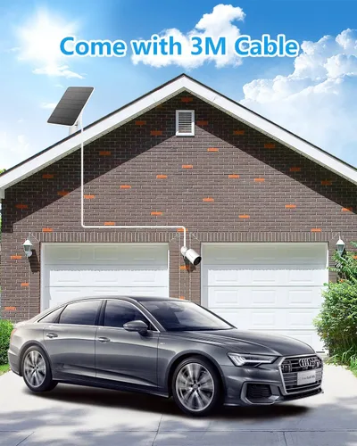 Vista 5 de Cargador de panel solar compatible con proyector Eufycam 3/3C/2C/2C Pro/E40/E20/2/2/2 Pro/E/L20/L40/Solo/SoloCam, panel solar de 5 W para cámara