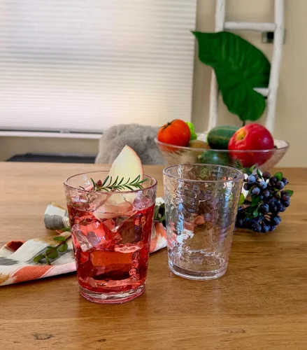 Vista 6 de KLIFA - Bonito: 14.7 y 20 onzas, juego de 8, vasos acrílicos y vasos altos para beber, sin BPA, vasos de plástico apilables, aptos para Transparente