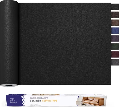 Vista 32 de Besezx Kit de Cinta de Parche de Reparación de Cuero, Reparación de Cuero Autoadhesiva para Muebles, Sillón, Sofá, Asientos de Automóvil, Silla