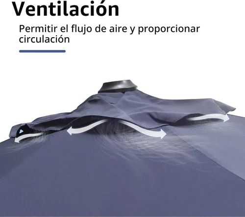 Vista 543 de PURPLE LEAF Paraguas al aire libre con base 8' x 8' protección solar verde Manzana Verde (Apple Green)