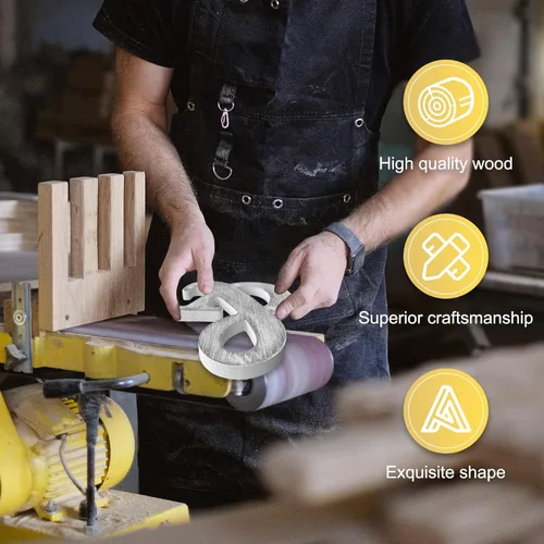 Vista 3 de Letras de madera rústica sin terminar de 8 pulgadas para decoración de pared, letras decorativas de pie en rodajas, decoración de tablero