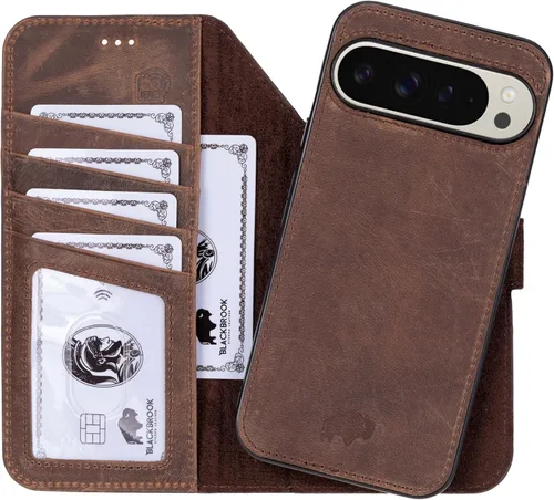 Vista 14 de BLACKBROOK Juego de funda y cartera magnética desmontable 2 en 1 para iPhone 13 Pro Max, cartera desmontable de cuero de grano completo Carter