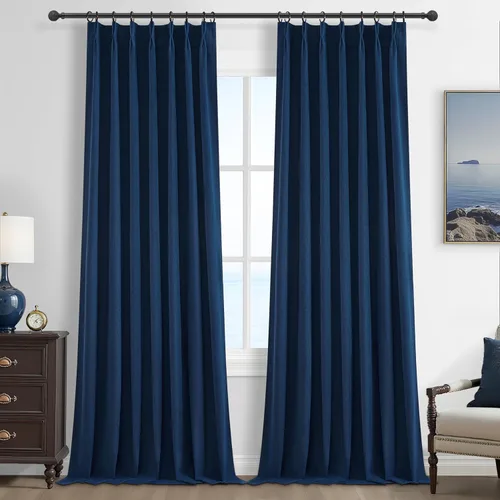 Vista 41 de Cortinas y Drapeados Modernos con Pliegues Pellizco Rosa Bebé de 84 Pulgadas de Largo, Juego de 2 Paneles para Sala de Estar, Cortina de Ventana