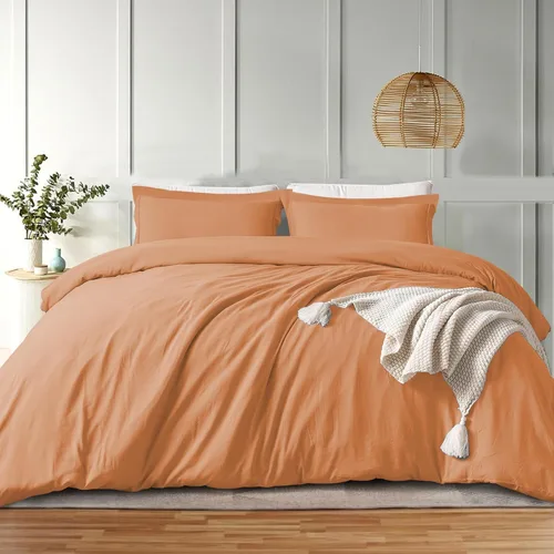 Vista 13 de MOONLIGHT20015 Juego de funda de edredón individual color carbón, microfibra suave de doble cepillado, 2 piezas con cierre de botón, 1 funda