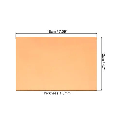 Vista 2 de PATIKIL Placa PCB de cobre, 5 piezas de 7.1 x 4.7 in de una sola cara de placa de circuito recubierta de cobre laminada en blanco PCB almohadillas