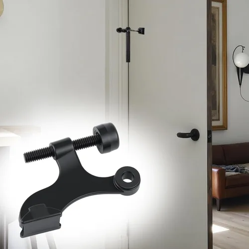 Vista 7 de HOME MASTER HARDWARE - Tope de puerta con pasador de bisagra, paquete de 8, negro, ajustable, de servicio pesado, con puntas amortiguadas de plástico