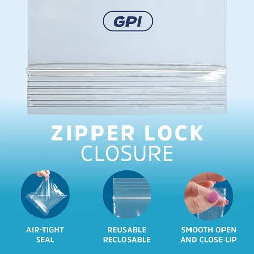 Vista 6 de GPI - 1000 unidades - Bolsas de polietileno de plástico transparente con cierre resellable de 6 x 8 pulgadas, 2 mil, con cierre resellable