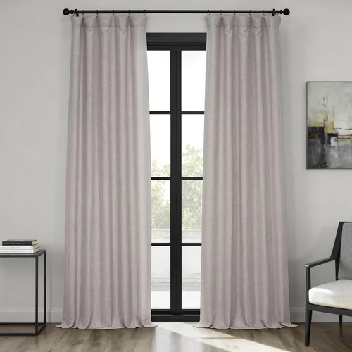 HPD Half Price Drapes - Cortinas de lino sintético texturizado para oscurecer la habitación, dormitorio, sala de estar, 1 panel de 50 pulg de ancho