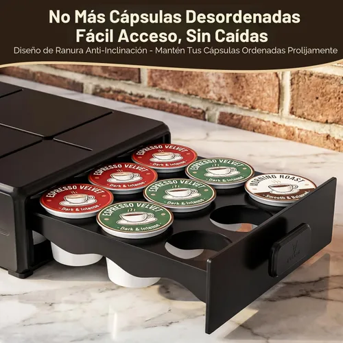 Vista 4 de EVERIE Cajón para cápsulas de café compatible con cápsulas Keurig K Cup (capacidad para 18 cápsulas)