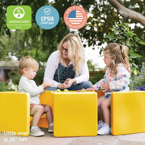Vista 111 de ECR4Kids Tri-Me 3 en 1 silla cubo, muebles para niños, color azul polvo