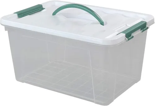 Vista 9 de Gloreen Contenedores de almacenamiento transparentes de 14 cuartos de galón con tapa, caja de plástico multiusos, 6 paquetes