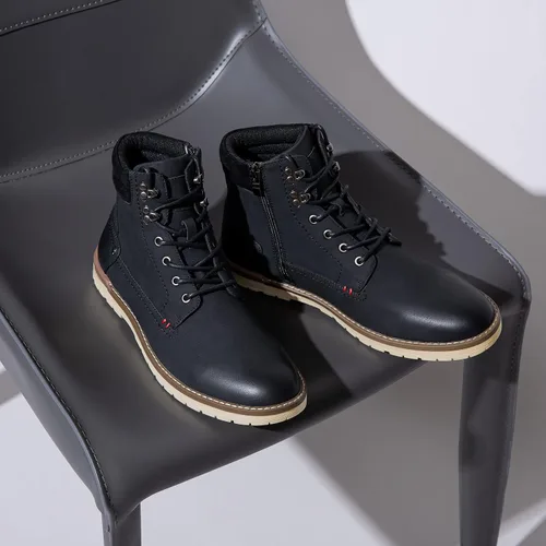 Vista 5 de Vostey Men's Motorcycle Boots Business Waterproof Ankle Boots Casual Oxford Boots for Men