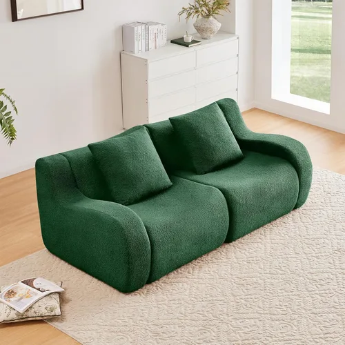 Vista 23 de Sofás de peluche sin hueso para sala de estar, juego de sofá modular negro con asiento profundo, sofá de gran tamaño, sofás para sala, cómodos sofás