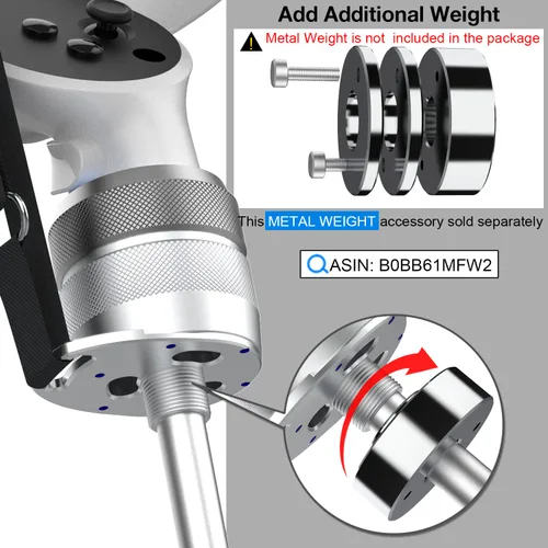 Vista 6 de VR Golf Club Handle Accessory for Oculus Quest 2 Meta Quest Pro (2023UPGRADED VERSION), Metal Golf Club Attachment With Secure Reinforced Straps