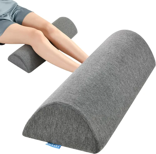 Almohada de rodilla para dormir de espalda, almohada de piernas de espuma viscoelástica para dolor de espalda, soporte debajo de las piernas para