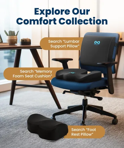 Vista 9 de Almohada para espalda de espuma viscoelástica de Everlasting Confort, Memory Foam, Negro, talla única