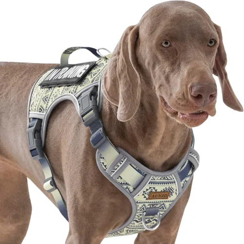 Vista 24 de Arnés para perro sin tirones para perros de tamaño pequeño, chaleco ajustable para caminar fácilmente, material Oxford transpirable, tiras