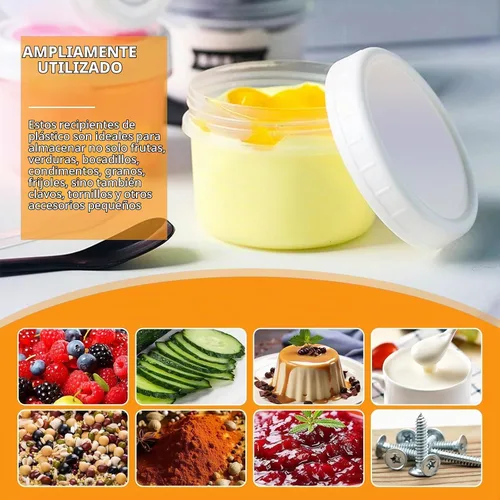 Vista 7 de Paquete de 24 tarros de almacenamiento de alimentos de 4 onzas (4.1 fl oz) con tapas de rosca