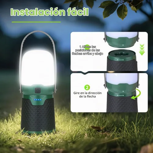 Vista 7 de BOBKID Linterna de camping modular recargable 4 en 1, linterna LED portátil, ventilador de campamento al aire libre, IPX4 impermeable, juego