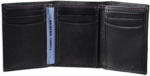 Vista 5 de Tommy Hilfiger - Cartera para hombre, triple pliegue, delgada, incluye ventana de identificación y tarjetero para tarjetas de crédito