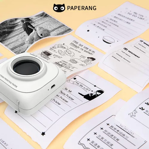 Vista 3 de Impresora de bolsillo Mini impresoras móviles Bluetooth inalámbrica portátil impresora térmica compatible con iOS y Android para asistencia