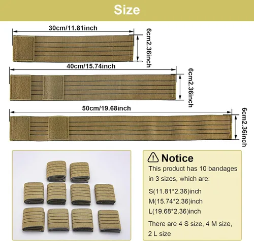 Vista 9 de Vendaje elástico Piezas de repuesto Envoltura elástica Banda Banda Elastica Lipo Pad Band Beauty Machine Accesorios 3 Tamaño 10 pcs Tan Elitzia