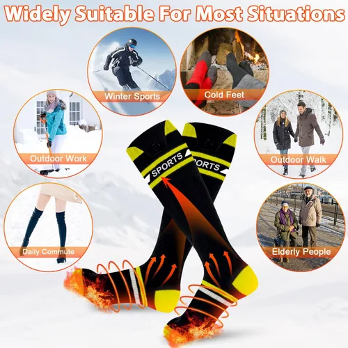 Vista 28 de 8000mAh*2 Heated Socks for Men Women with App Control,Large-Capacity Rechargeable Battery,360°Heating Warming,Electric Winter Socks,Foot Sole