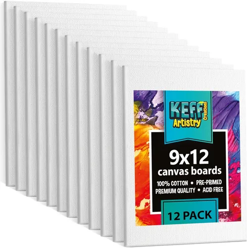Vista 12 de KEFF Tablas de Lienzo para Pintar - 4x10 Paquete de 18 Paneles de Lienzo a Granel, 100% Algodón Lienzo Triple Impreso en Prima para Suministros