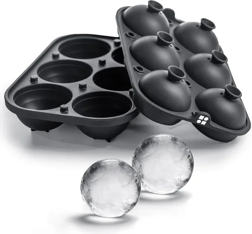 Vista 12 de Glacio Molde para hacer bolas de hielo, duradero y flexible, sin plástico, esferas grandes para bebidas perfectamente enfriadas, molde para cubitos