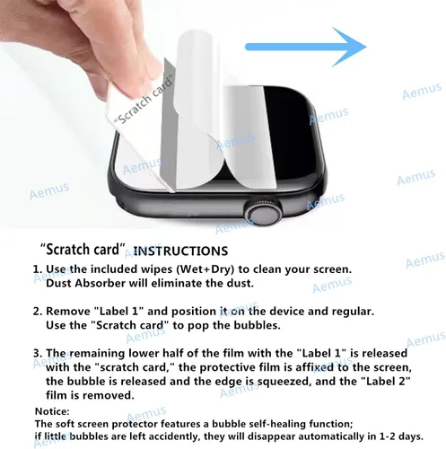 Vista 7 de Protector de Pantalla Para IDW25 / IDW26 Smart Watch 1.83" (Paquete de 6) Película Blanda de TPU Transparente, Compatible con KEEPONFIT, TOOBUR