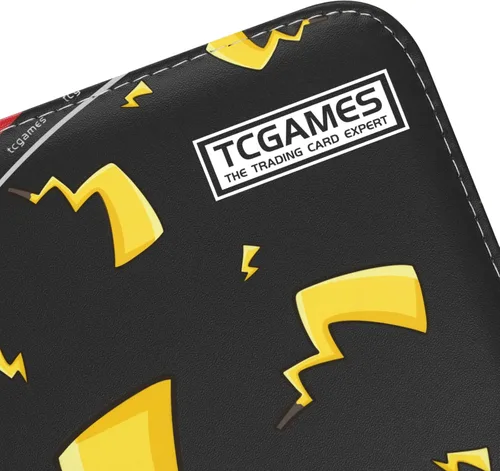 Vista 3 de Tcgames Carpeta para tarjetas de 4 bolsillos 440 bolsillos tarjetero con 55 fundas y colas amarillas