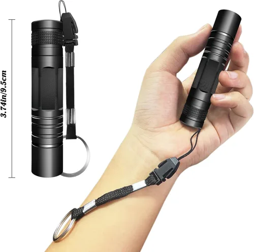 Vista 2 de CZS Mini linterna, paquete de 5 linternas pequeñas, linternas LED de alto lúmenes, linterna de bolsillo impermeable, linterna táctica alimentada por