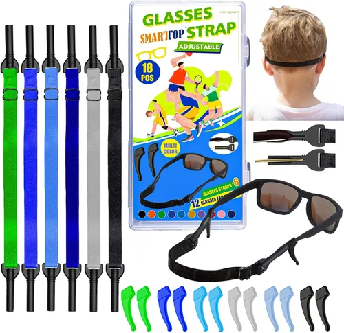 Vista 8 de SMARTTOP kids eye glass Strap with storage box No Tail sunglass Strap Eyeglass Holder Around Neck-Adjustable Eyewear Retainer