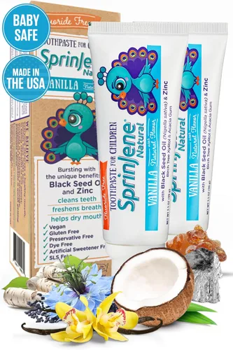 Vista 14 de SprinJene Natural Total Care Pasta de dientes sin flúor – Fórmula patentada con aceite de semilla negra y zinc – Pasta de dientes de boca seca