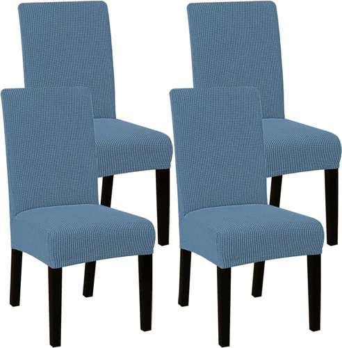 Vista 21 de Jacquard Spandex Dining Room Chair Covers Set of 2/4/6,Elastic Chair Protector Stretch Removable Washable Seat Covers for Dining Room, Wedding