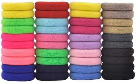 Vista 3 de Accesorios para el cabello para niñas y niños, bandas de goma para cola de caballo, bandas elásticas para el cabello (negro)