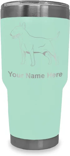 Vista 16 de LaserGram Vaso aislado al vacío de 20 onzas, perro Bull Terrier, grabado personalizado incluido (negro) Engraved Gift for Dog Lovers, Vacuum