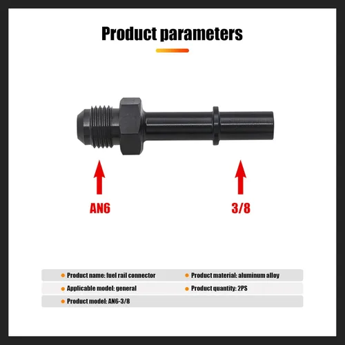 Vista 2 de Pack-1 Adaptador de línea de combustible, 6AN macho a 3/8 pulgadas, SAE de desconexión rápida macho EFI, adaptador de montaje de manguera
